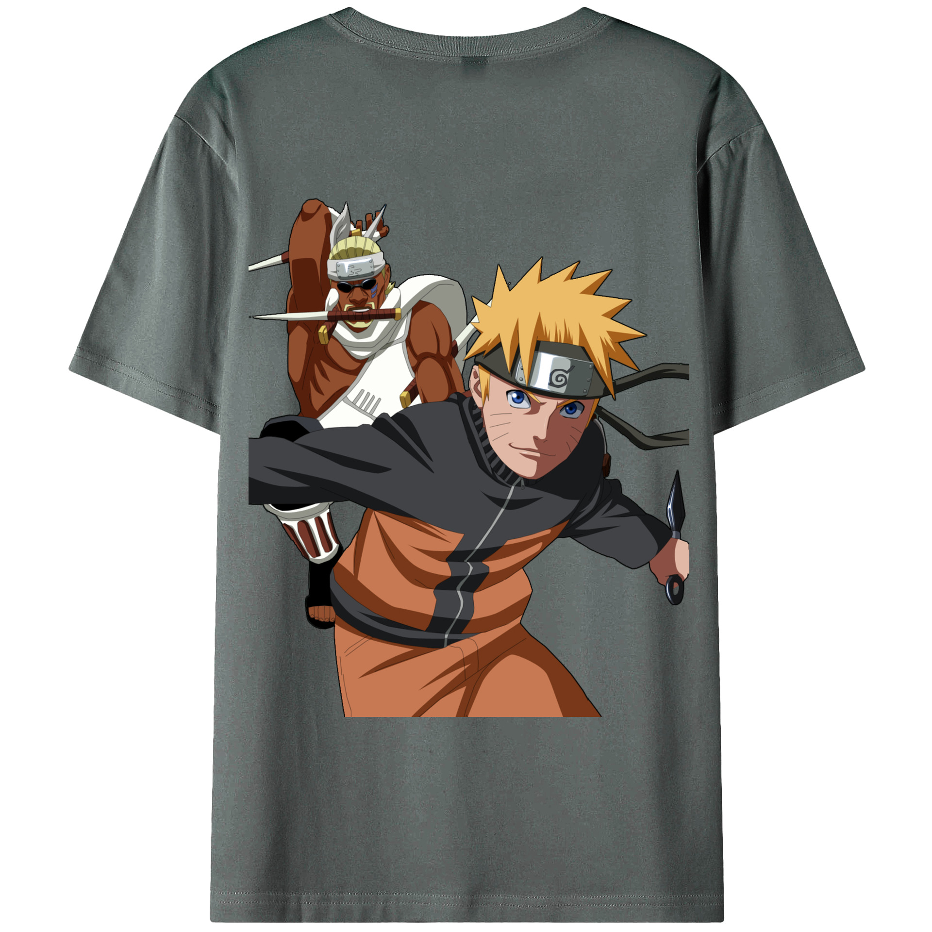 （画像用） NARUTO -ナルト- うずまき ナルト Uzumaki Naruto 綿100％ メンズ半袖Tシャツ（バックプリント） 通気性